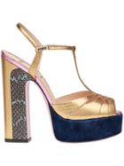 Fendi Colour Block Platform Sandals - Metallic
