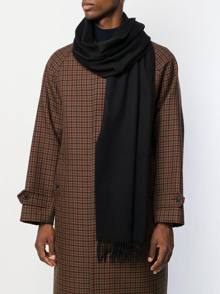 Mackintosh Black Cashmere Embroidered Scarf Acc-013/e