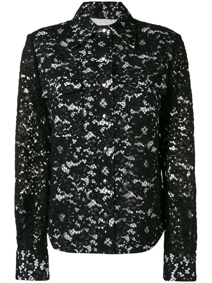 Calvin Klein Lace Detail Jacket - Black