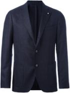 Lardini Patch Pocket Blazer, Men's, Size: 50, Blue, Polyester/wool