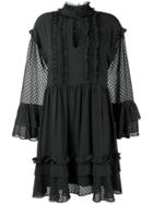 Twin-set Ruffled Peasant Dress - Black