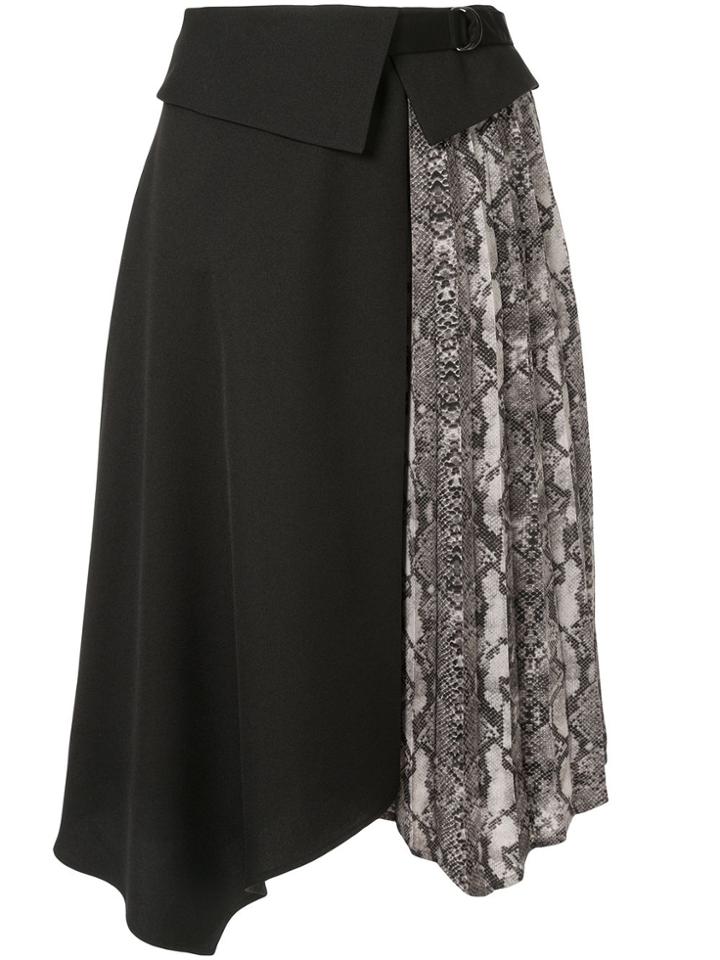 Guild Prime Snake Print-panelled Skirt - Black