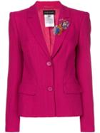 Talbot Runhof Flower Embellished Fitted Jacket - Pink