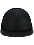 Flat Peak Cap, Women's, Size: Medium, Black, Leather, Maison Michel