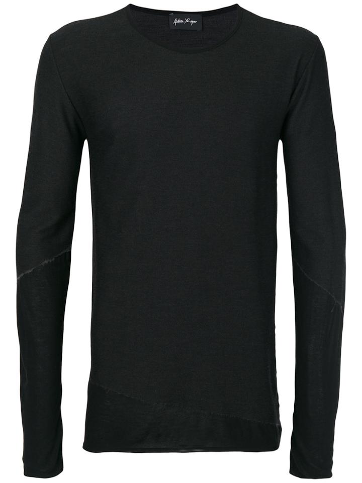 Andrea Ya'aqov Distressed Long-sleeve T-shirt - Black