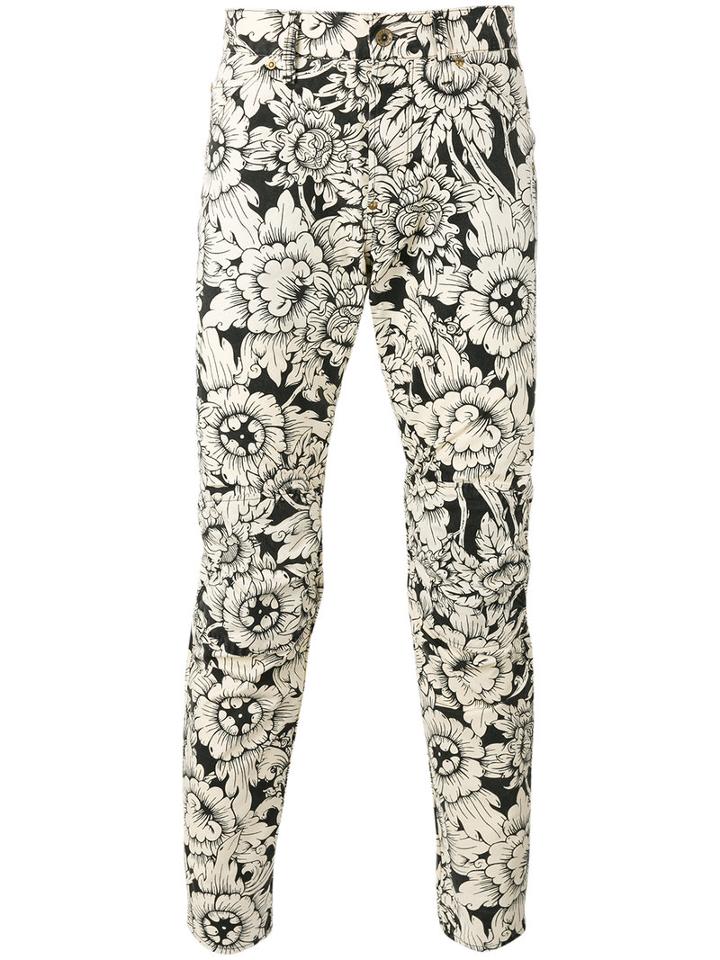 G-star Floral Print Trousers, Men's, Size: 33, Nude/neutrals, Cotton/polyester
