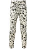 G-star Floral Print Trousers, Men's, Size: 33, Nude/neutrals, Cotton/polyester