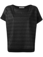 Issey Miyake Print Panel T-shirt, Women's, Size: 3, Black, Polyester