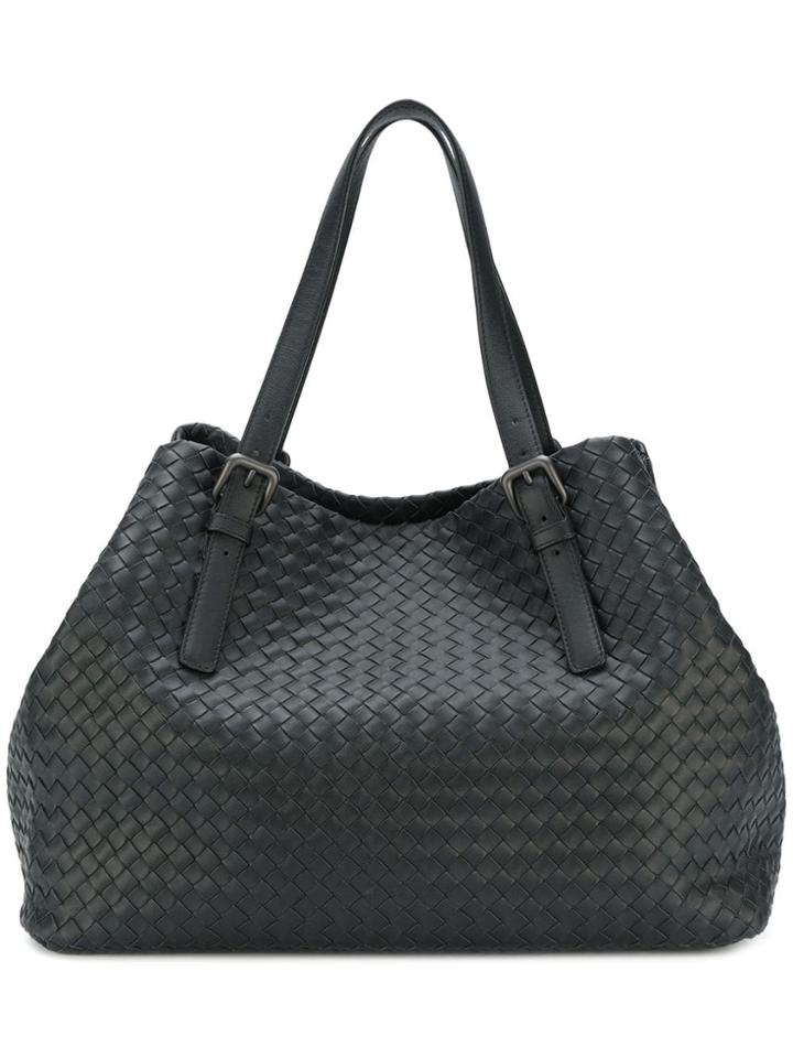 Bottega Veneta Nero Intrecciato Nappa Large Cesta Bag - Black
