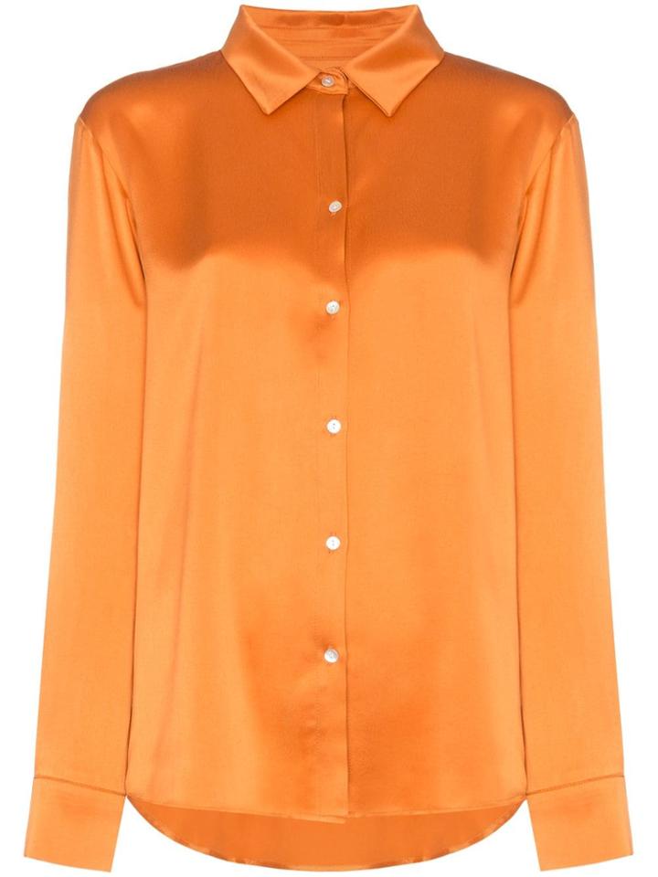 Asceno Silk Pyjama Shirt - Orange
