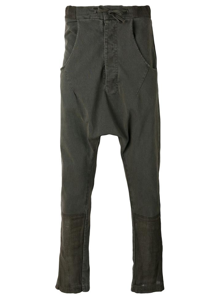Andrea Ya'aqov Drop-crotch Trousers, Men's, Size: Small, Brown, Cotton/linen/flax