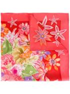 Floral Print Scarf, Women's, Pink/purple, Silk, Salvatore Ferragamo