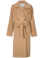 Ava Adore Belted Double-breasted Coat - Brown