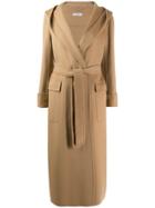 Max Mara Hooded Robe Coat - Brown