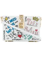 Dolce & Gabbana Box Clutch With Mural Print - White