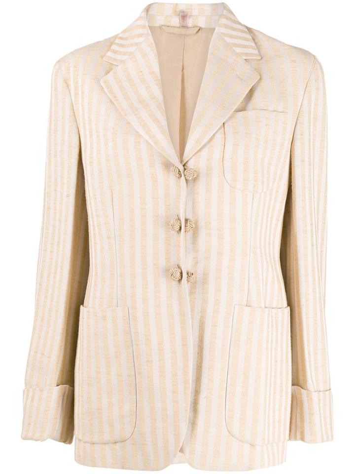 Romeo Gigli Pre-owned 1990s Striped Blazer - Neutrals