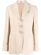 Romeo Gigli Pre-owned 1990s Striped Blazer - Neutrals