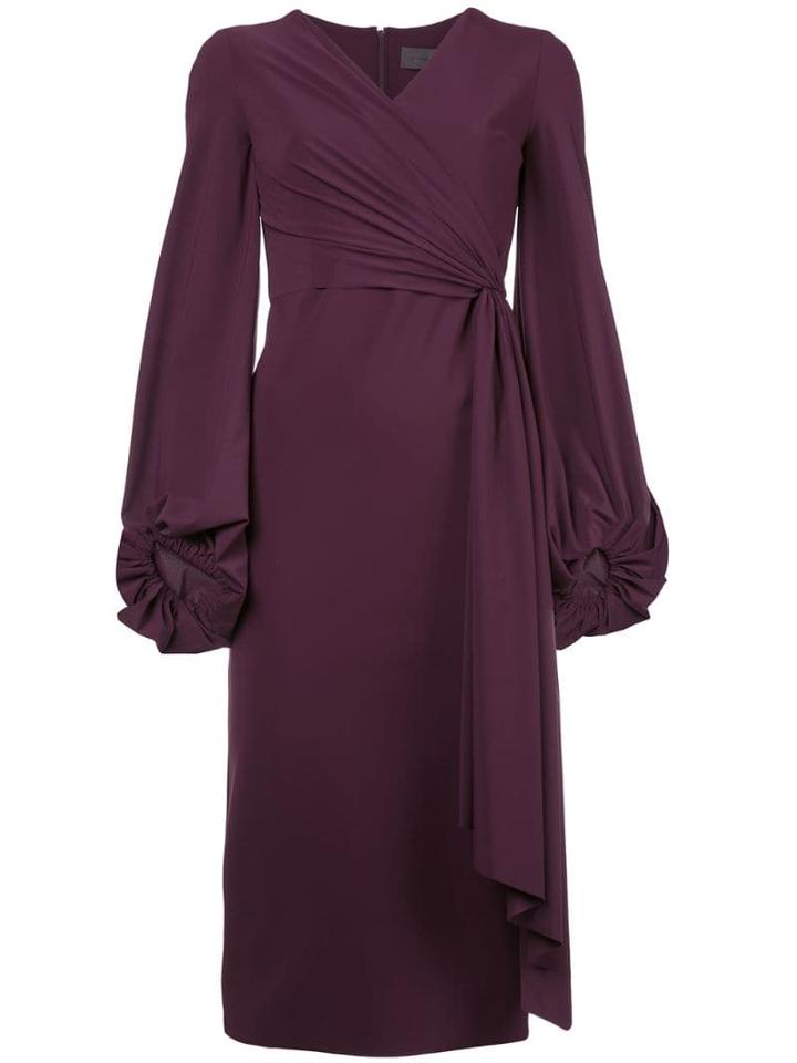 Greta Constantine Draped Midi Dress - Purple