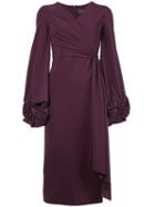 Greta Constantine Draped Midi Dress - Purple