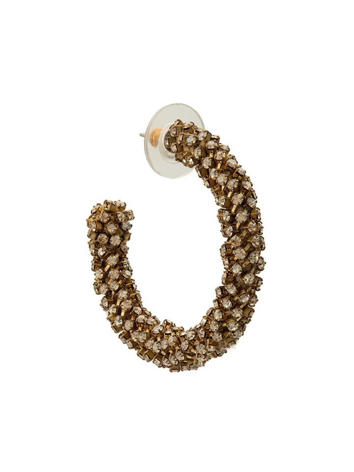 Oscar De La Renta Crystal Hoop Earrings - Gold