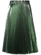 No21 - Pleated Midi Skirt - Women - Polyester/polyurethane - 38, Green, Polyester/polyurethane