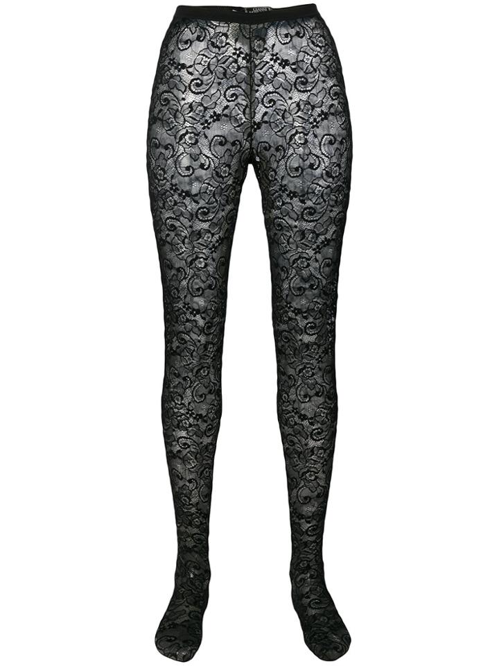 Versace Vintage Lace Leggings - Black