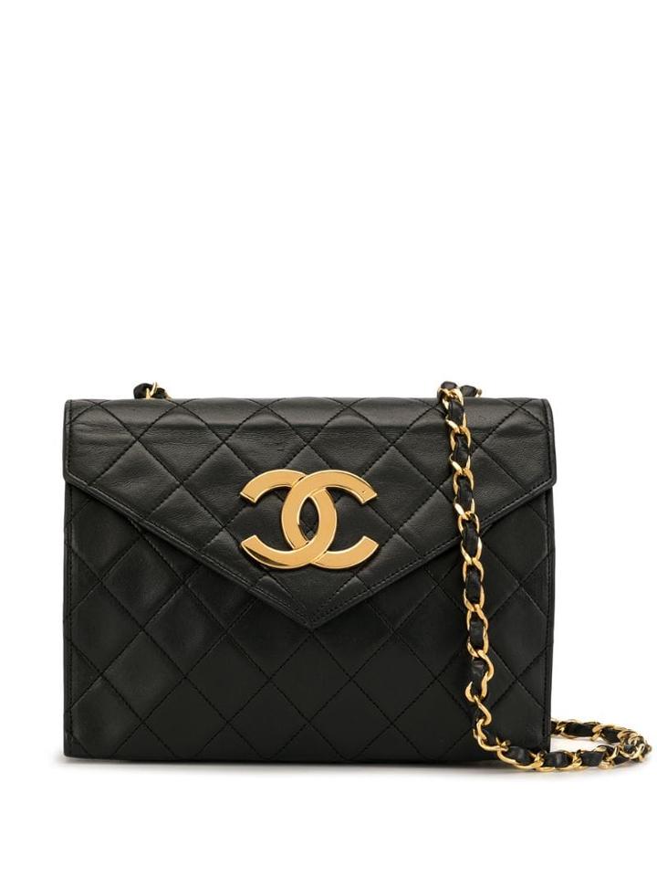 Chanel Pre-owned Diamond Quilted Cc Crossbody Bag - Blue