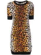 Love Moschino Leopard Print Knitted Dress - Multicolour