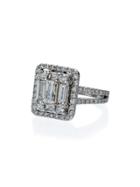 Mindi Mond Metallic Silver 2.4 Carat Round And Emerald Cut Diamonds
