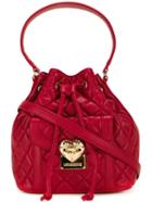 Love Moschino Medium Quilted Bucket Tote, Women's, Red