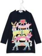 Simonetta Printed Maxi T-shirt Dress, Toddler Girl's, Size: 3 Yrs, Blue