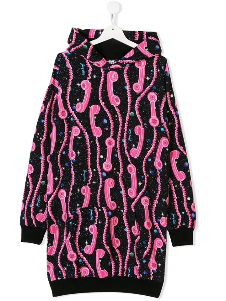 Jeremy Scott Junior Teen Phone Print Dress - Black