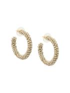 Oscar De La Renta Embellished Hoop Earrings - Silver