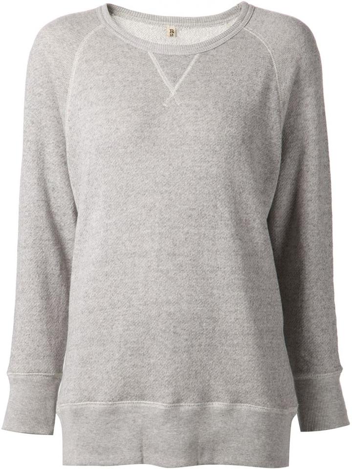 R13 Crew Neck Sweatshirt, Women's, Size: Medium, Grey, Cotton