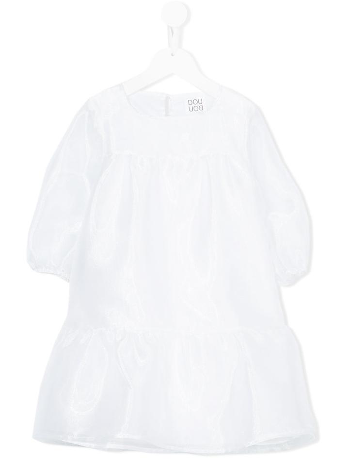 Douuod Kids - Flared Dress - Kids - Cotton/polyester - 8 Yrs, Girl's, White