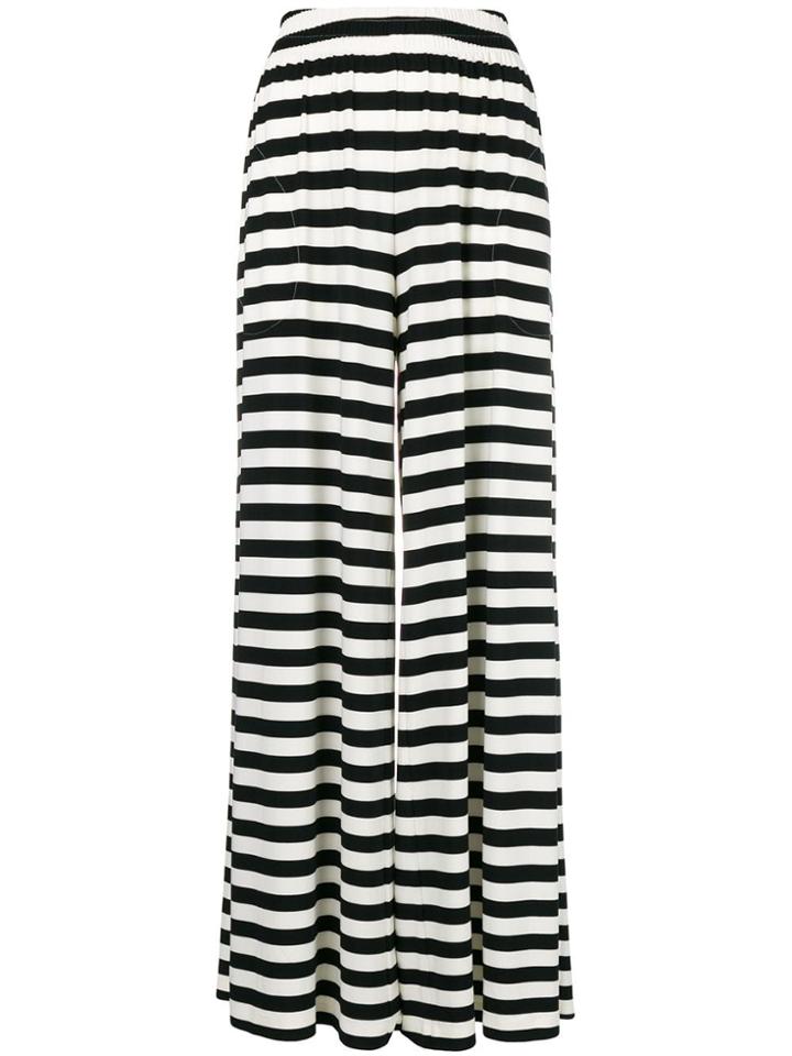 Norma Kamali Flared Striped Trousers - Black