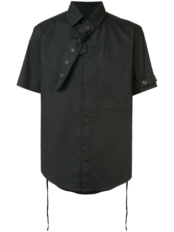 Craig Green Neck Strap Shortsleeved Shirt, Adult Unisex, Size: Medium, Black, Cotton