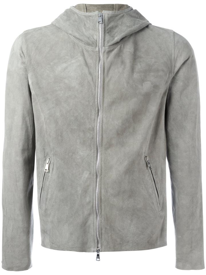 Giorgio Brato - Hooded Jacket - Men - Leather - 48, Grey, Leather