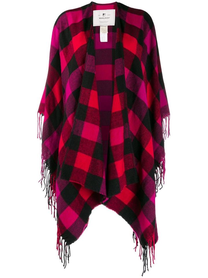 Woolrich Checked Shawl Cardigan - Red