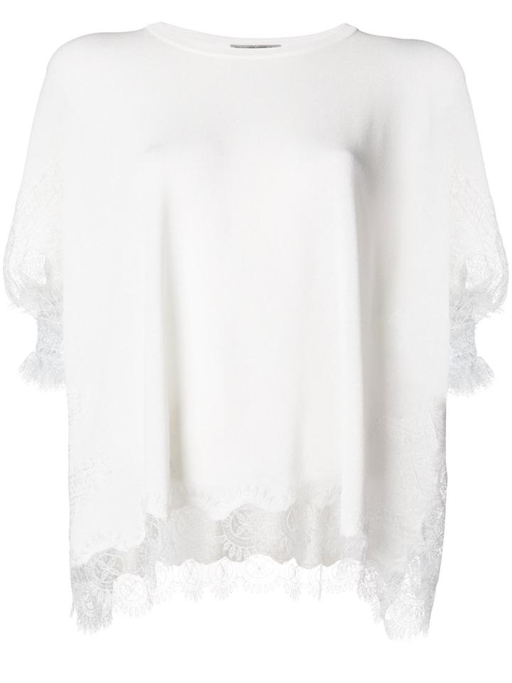 Ermanno Scervino Lace Trim Blouse - White