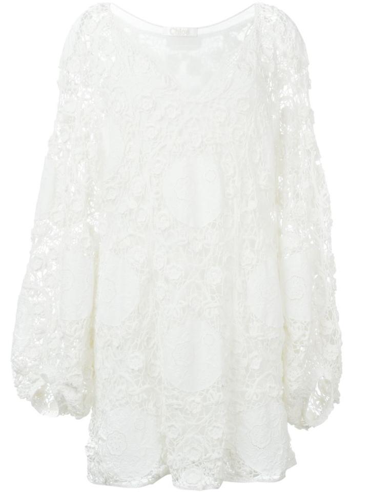 Chloé Crochet Dress, Women's, Size: 40, White, Cotton/silk