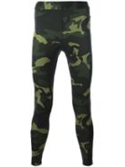 Adidas Camouflage Print Leggings, Men's, Size: Small, Green, Polyester/spandex/elastane