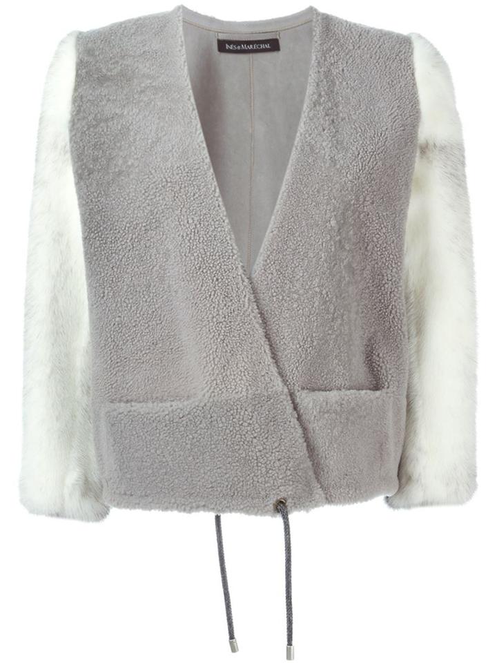 Inès & Maréchal Vibration Jacket, Women's, Size: 40, Grey, Lamb Skin/lamb Fur