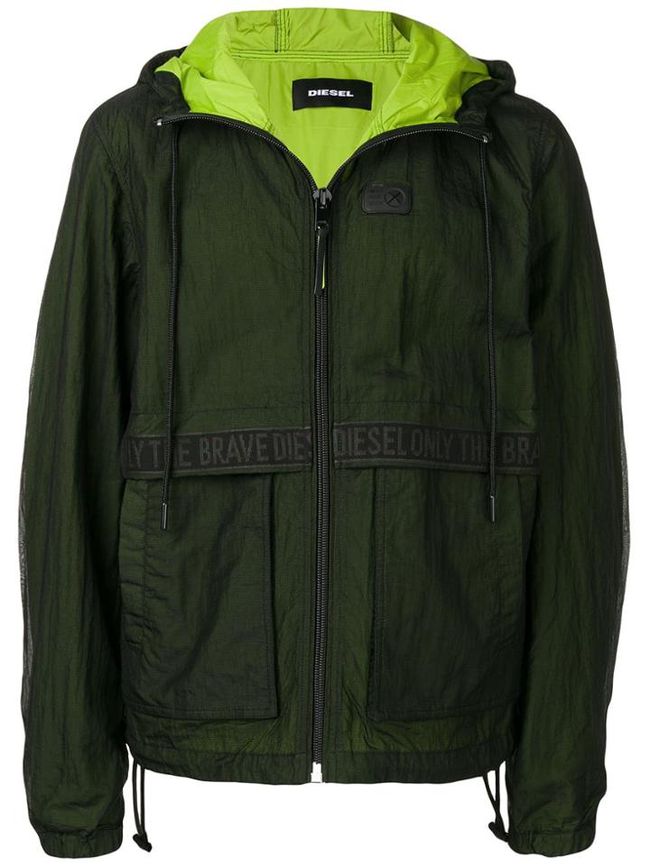 Diesel Hooded Lightweight Jacket - Green