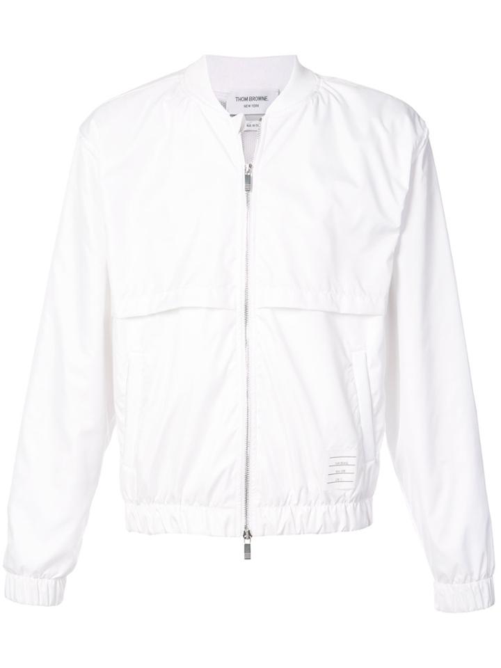 Thom Browne Bomber With Vents And Mesh Center Back Stripe In Ripstop -