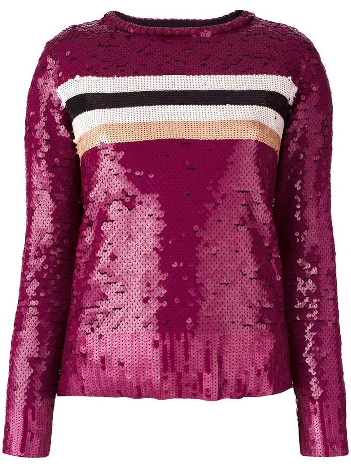 Aviù Striped Sequin Jumper, Women's, Size: 46, Red, Polyamide/spandex/elastane/polyester