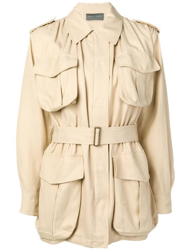 Alberta Ferretti Belted Jacket - Neutrals