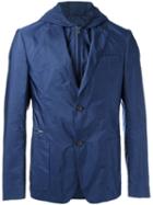 Prada Hooded Sports Suit Jacket, Men's, Size: 48, Blue, Polyamide