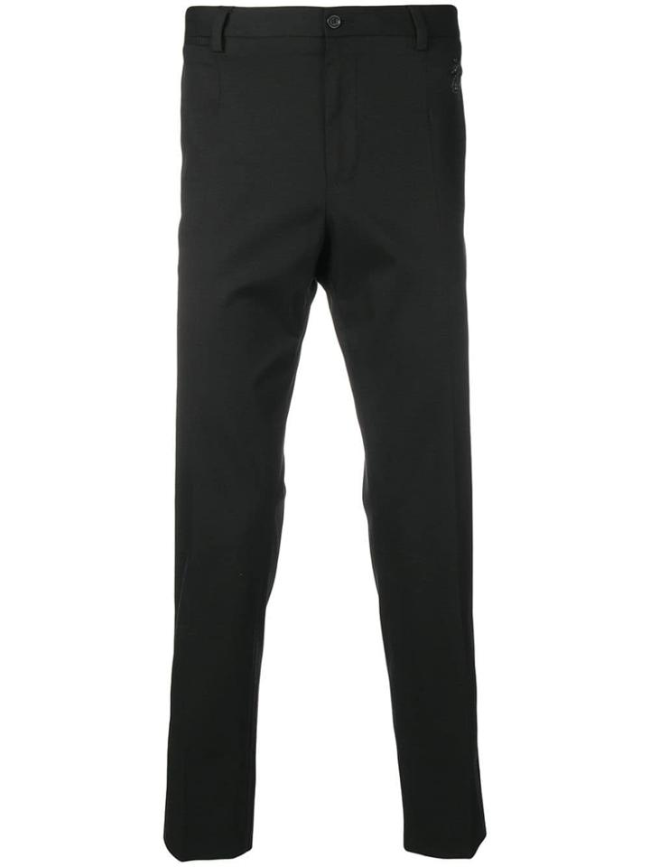 Dolce & Gabbana Bug Embroidered Tailored Trousers - Black