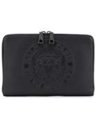 Balmain Embossed Logo Clutch - Black
